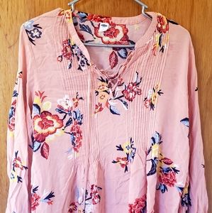 Pink Old Navy Floral Blouse